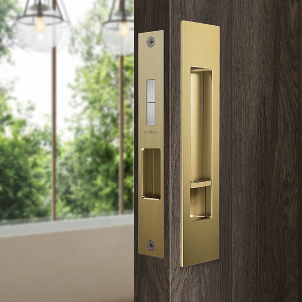 Nidus Mardeco Cavity Sliding Door Privacy Set Satin Brass