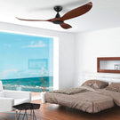 Eglo Noosa 60" 152cm DC Ceiling Fan - Black with Aged Elm Finish - The Blue Space