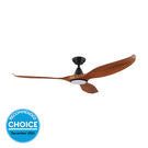 Eglo Noosa 60" 152cm DC Ceiling Fan with 18W LED CCT Light - Black with Teak Finish - The Blue Space