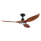 Eglo Noosa 52" 132cm DC Ceiling Fan with 18W LED CCT Light - Black with Teak Finish - The Blue Space