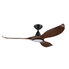 Eglo Noosa 52" 132cm DC Ceiling Fan with 18W LED CCT Light - Black with Aged Elm Finish - The Blue Space