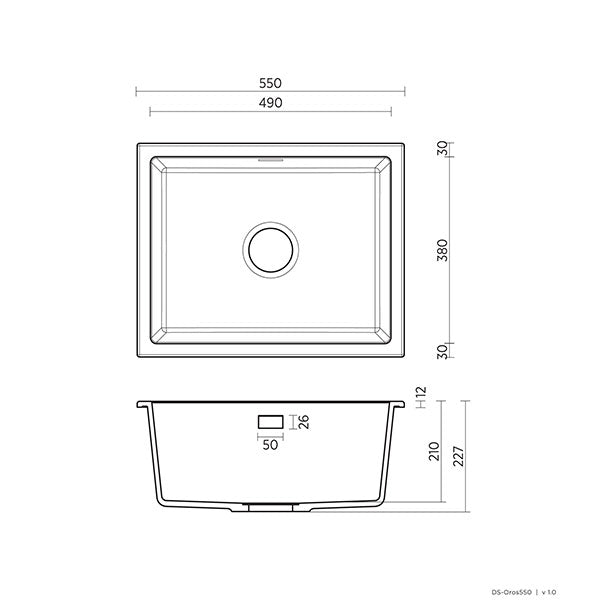 Seima Oros 550 Kitchen Sink White