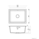 Technical Drawing - Seima Oros 550 Kitchen Sink 