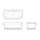 Technical Drawing - Decina Oxford 1700mm Back-To-Wall Freestanding Bath