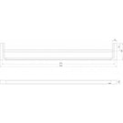 Phoenix Gloss Double Towel Rail 800mm Chrome Technical Drawing - The Blue Space