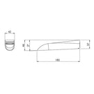 Phoenix Nara Basin Outlet 185mm specs - line drawing and dimensions