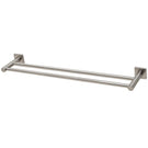 Phoenix Radii Double Towel Rail Square Plate - Brushed Nickel - The Blue Space