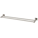 Phoenix Radii Double Towel Rail Square Plate - Brushed Nickel - The Blue Space