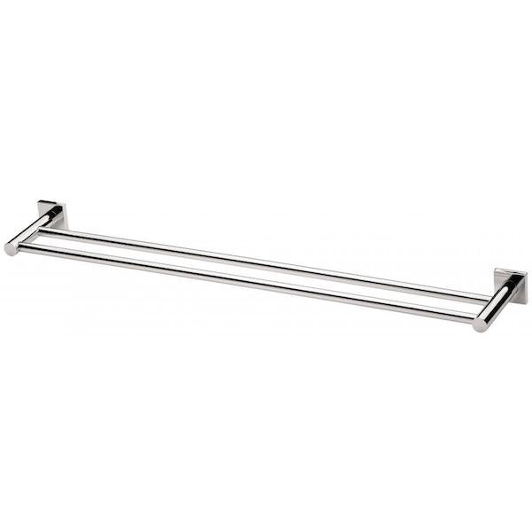 Phoenix Radii Double Towel Rail Square Plate-Chrome - The Blue Space