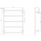 Phoenix Radii Towel Ladder Round Plate 550mm Technical Drawing - The Blue Space