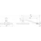 Phoenix Lexi Universal Arm & Square Rose -  specs - line drawing and dimensions