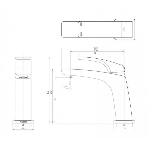 Phoenix Rush Basin Mixer-Matte Black