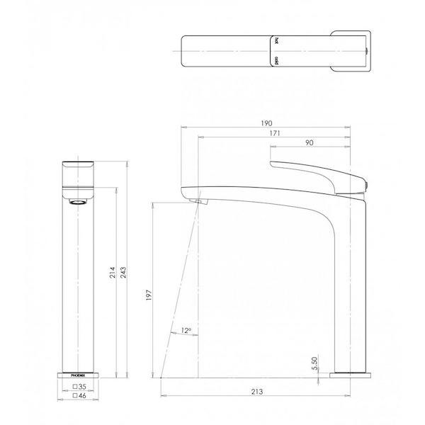 Phoenix Rush Sink Mixer-Matte Black
