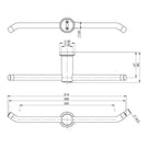 Phoenix Subi Double Toilet Roll Holder Technical Drawing - The Blue Space