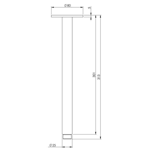 Phoenix Vivid Ceiling Arm Only 300mm-Brushed Nickel
