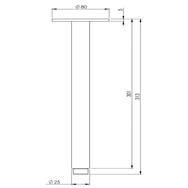 Phoenix Vivid Ceiling Arm Only 300mm - Brushed Gold