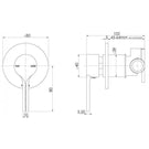 Technical Drawing - Phoenix Vivid Slimline Oval Shower/Wall Mixer - Brushed Nickel