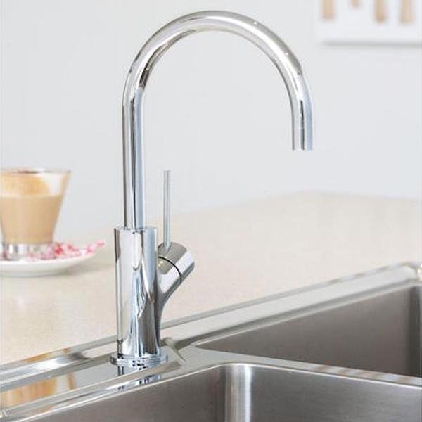 Phoenix Vivid Slimline Oval Sink Mixer 160mm Gooseneck-Chrome - the blue space