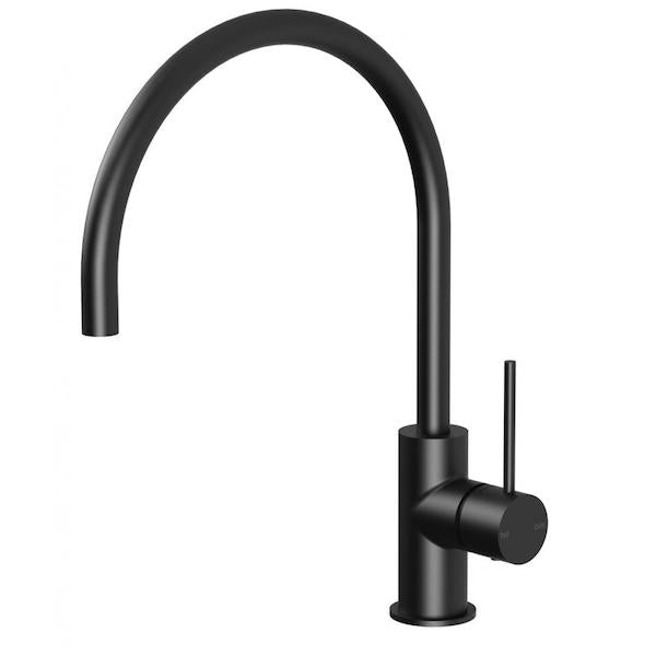 Phoenix Vivid Slimline Side Lever Sink Mixer 220mm Gooseneck-Matte Black 