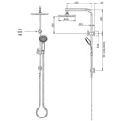 Technical Drawing - Vivid Slimline Twin Shower - Brushed Nickel