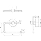 Phoenix Vivid Toilet Roll Holder Technical Drawing - The Blue Space