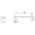 Phoenix Alia Wall Basin / Bath Outlet - Brushed Gold - specs - line drawing and dimensions 