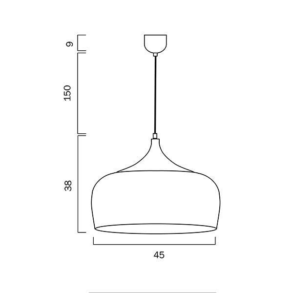 Technical Drawing - Telbix Polk ES 45cm Pendant Matte Black