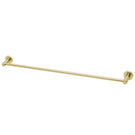 Phoenix Radii Single Towel Rail Round Plate 800mm - Brushed Gold at The Blue Space