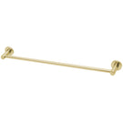Phoenix Radii Single Towel Rail Round Plate 600mm - Brushed Gold at The Blue Space