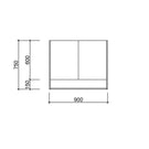 Technical Drawing - Timberline Sanremo Shaving Cabinet 900mm