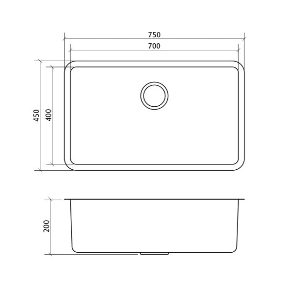 Seima Kubic Single Bowl Large Inset/Undermount Kitchen Sink Dimensions