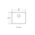 Seima Kubic Single Bowl Large Square Inset/Undermount Kitchen Sink Dimensions