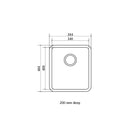 Seima Kubic Single Square Bowl Inset/Undermount Kitchen Sink Dimensions