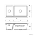Technical Drawing - Seima Oros 822 Kitchen Sink Black