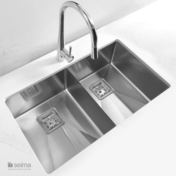 Seima Tetra Pro Blade Double Inset/Overmount Kitchen Sink Featured in a Kitchen