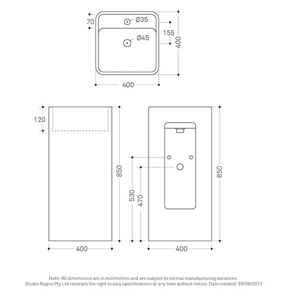 Studio Bagno Semplice Column Freestanding Basin