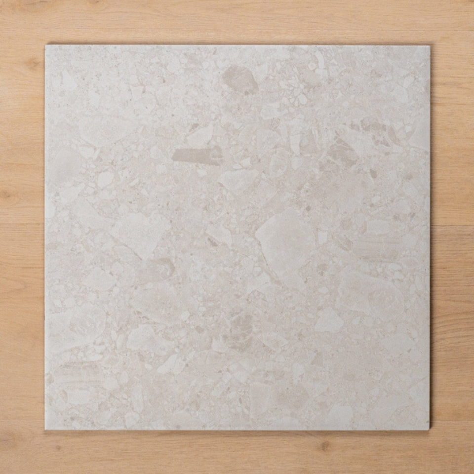 Southside White Terrazzo Matt P2 Porcelain Tile 450x450mm
