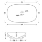 Technical Drawing - Studio Bagno Form Oval Basin