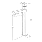 Technical Drawing - Sussex Suba Extended Basin Mixer 125mm Outlet
