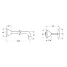 Technical Drawing - Sussex 3001 Wall Bath Set 200mm