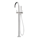 Sussex Voda Floormount Curved Mixer with Handheld Chrome - The Blue Space