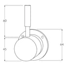 Sussex Voda Wall Mixer Chrome Technical Drawing - The Blue Space