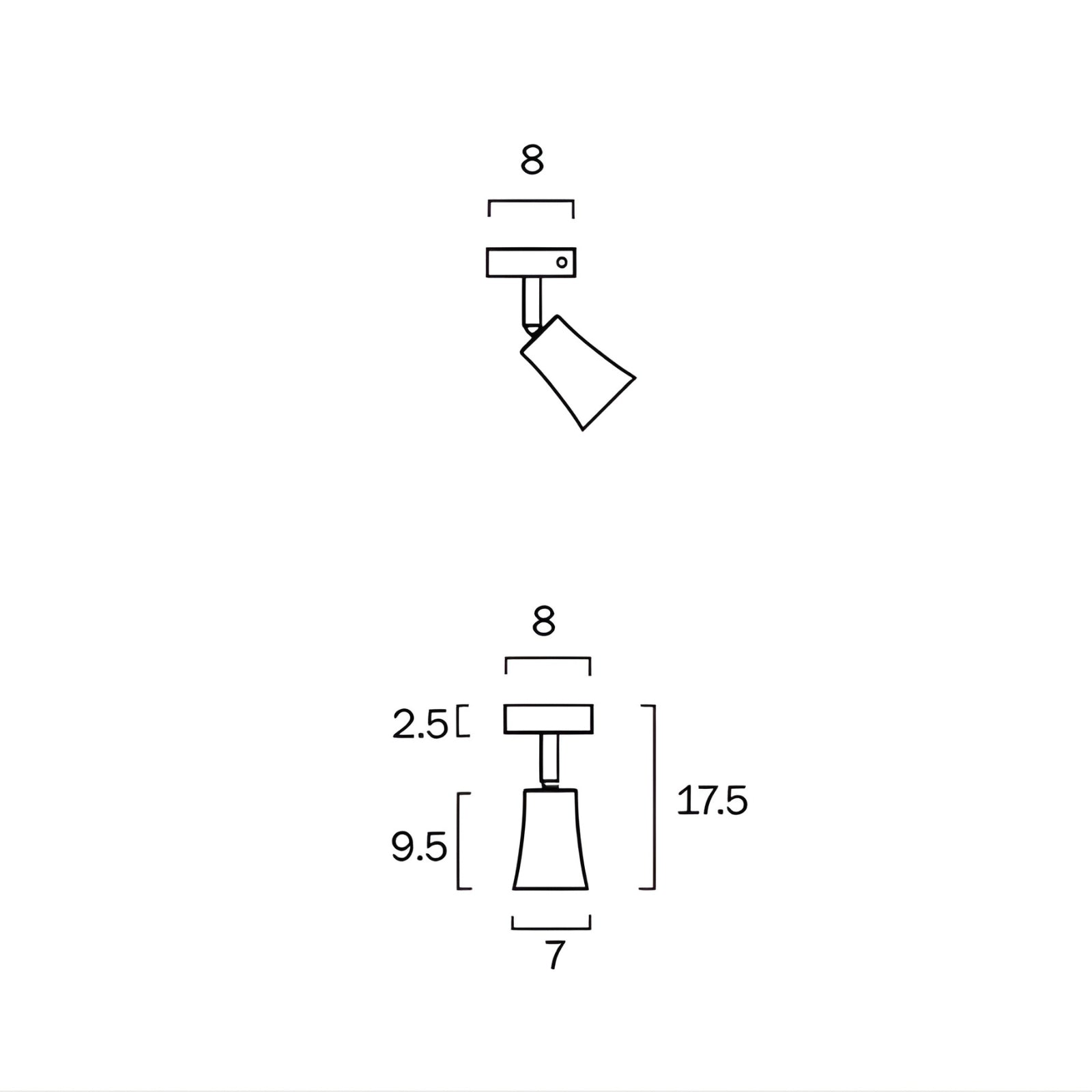 Line Drawing Telbix Alvey GU10 1 Light Spotlight White ALVEYSP1-WH - The Blue Space