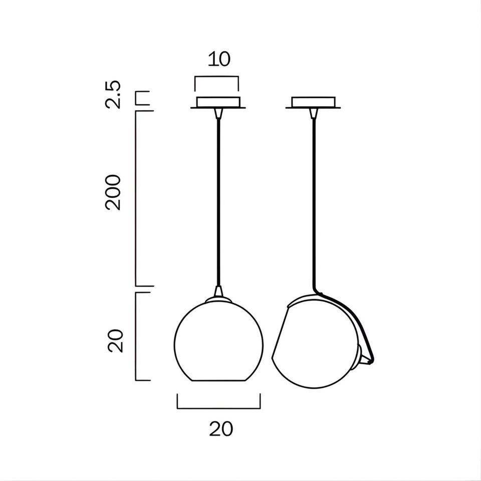 Telbix Bondi E27 20cm Pendant Smoke