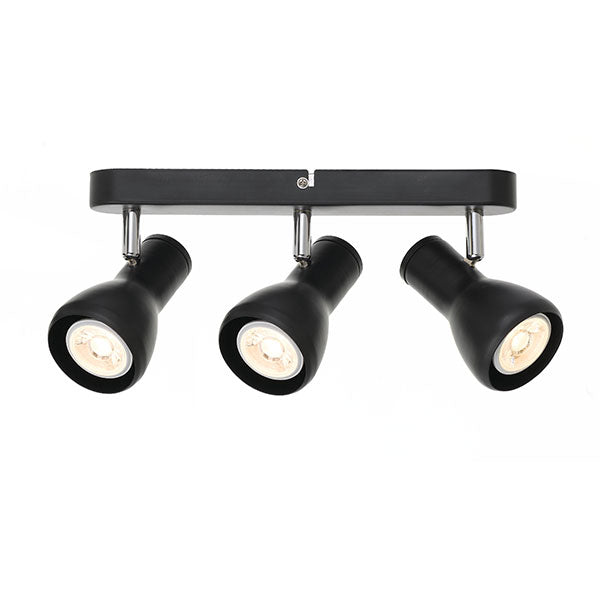Telbix Curtis GU10 3 Light Spotlight in Black | The Blue Space