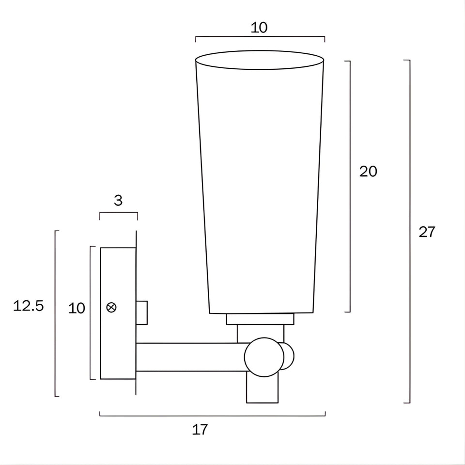 Telbix Delmar E27 Wall Light Black