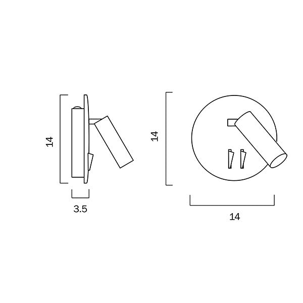 Telbix Esra 4W LED Wall Light Warm White in Black | The Blue Space
