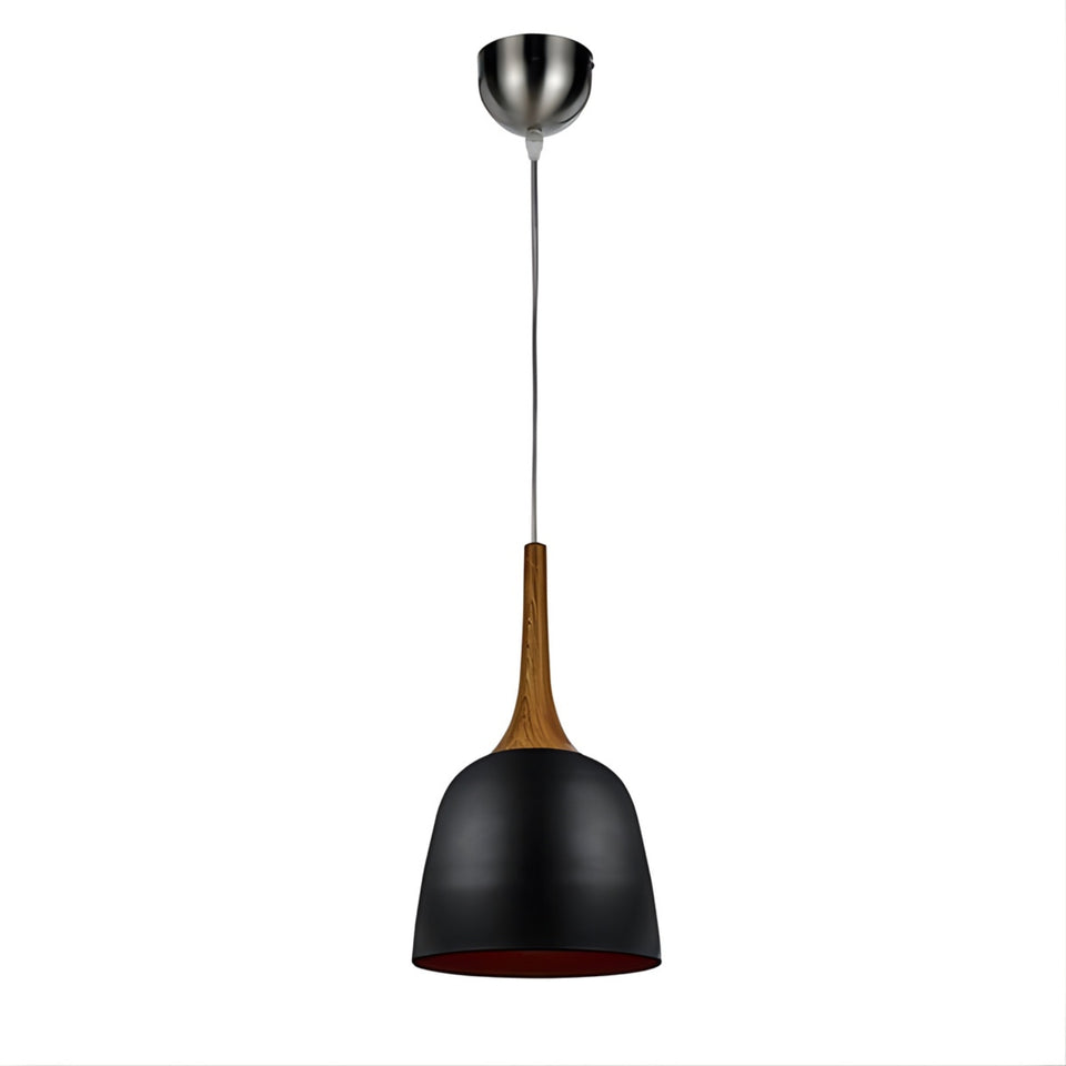 Telbix Polk E27 20cm Pendant Oak & Black