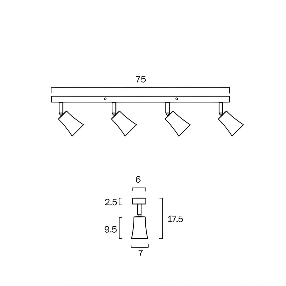 Telbix Alvey GU10 4 Light Spotlight White