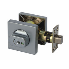Lockwood 005 Double Cylinder Square Deadbolt Satin Chrome Pearl - The Blue Space